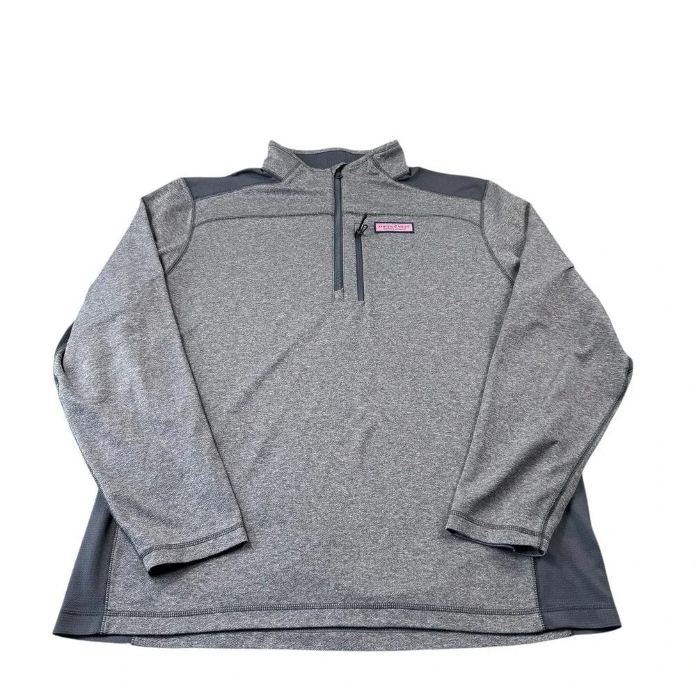 Vineyard Vines Gray Half Zip Performance Men’s Pullover Sweater Size XL